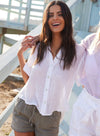 Cuffed Linen Short Sleeve Shirt