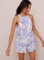 Shirred Linen Halter Top