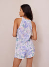 Shirred Linen Halter Top