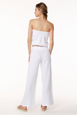Smocked Waist Wide Leg Pant