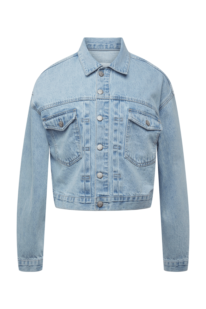 Shelby Oversized Pleated Trucker Jacket - Secret Garden