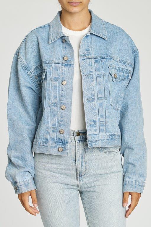 Shelby Oversized Pleated Trucker Jacket - Secret Garden