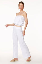 Smocked Waist Wide Leg Pant