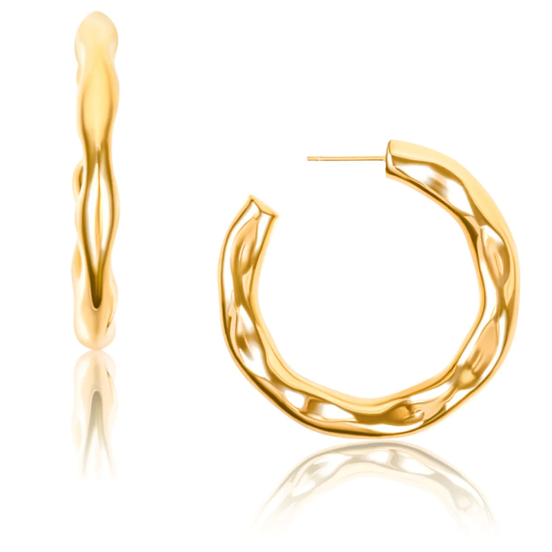 Astrid Hammered Hoop Earring