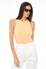 Blake Sleeveless Crew Neck Thong Bodysuit - Sherbert