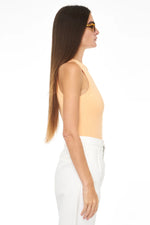 Blake Sleeveless Crew Neck Thong Bodysuit - Sherbert