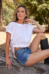 Boatneck Split Back Top