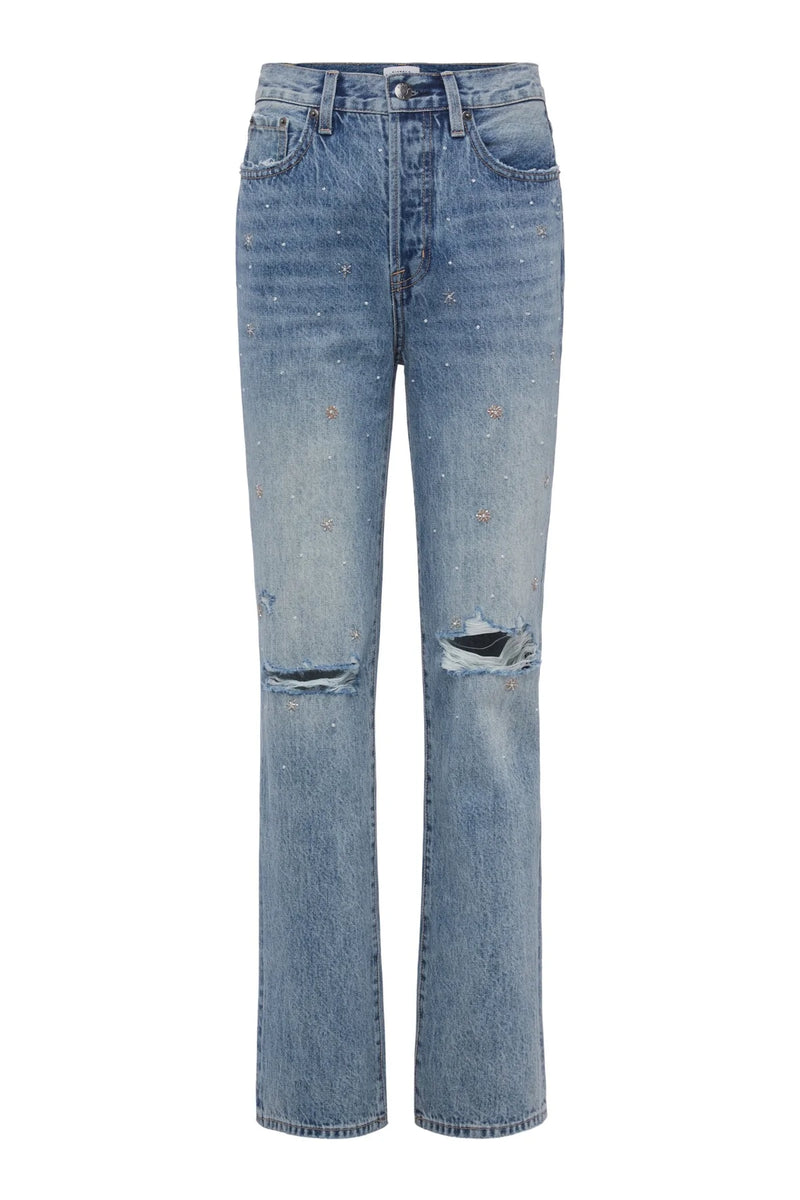 Cassie Super High Rise Straight Jeans - City Lights Distressed