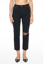 Charlie High Rise Classic Straight Ankle Jeans - Waverly