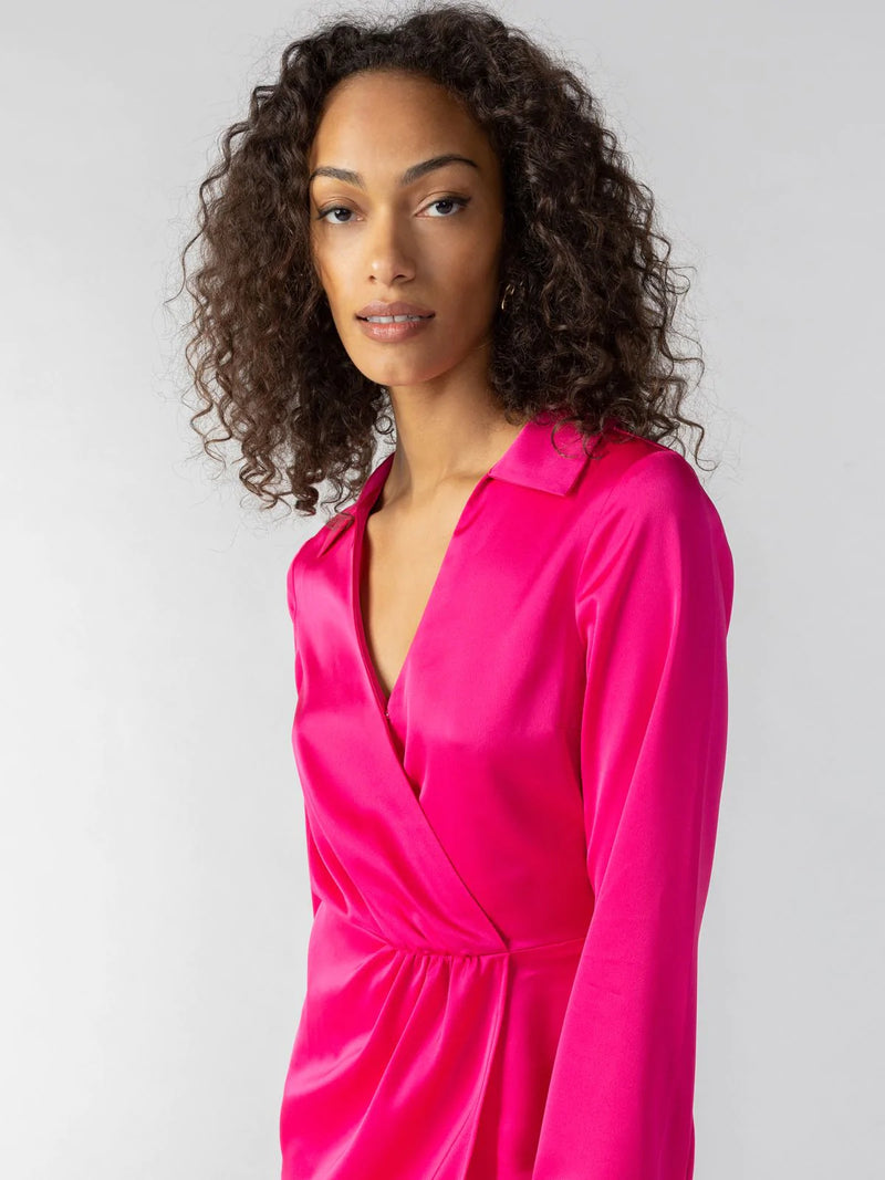 Cuff Detail Wrap Dress