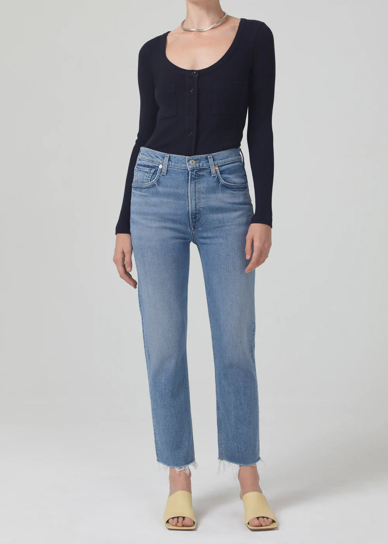 Daphne Crop High Rise Stovepipe Jean - Pegasus