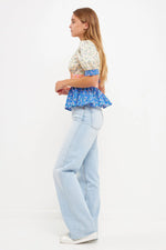 Mixed Floral Printed Top