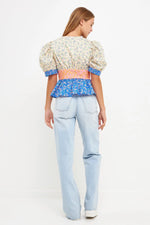 Mixed Floral Printed Top