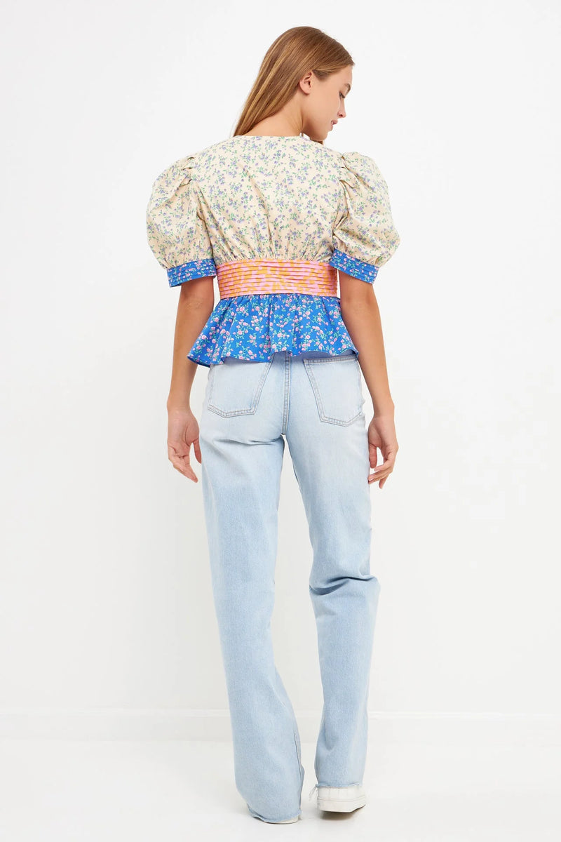 Mixed Floral Printed Top
