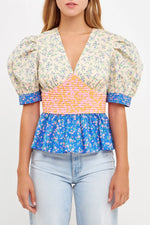 Mixed Floral Printed Top