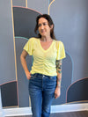 Flutter Sleeve Shirred Front Tee