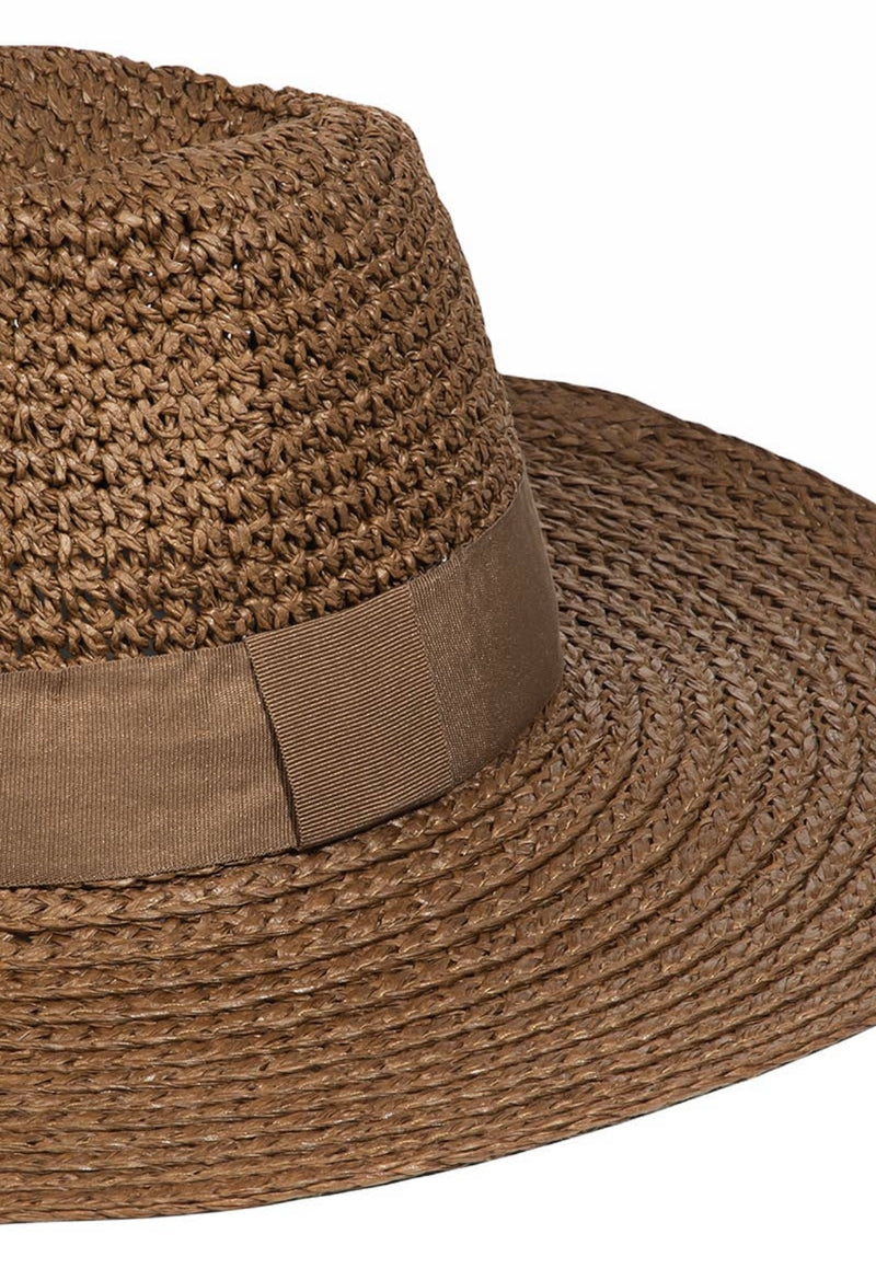 Monochrome Banded Straw Hat
