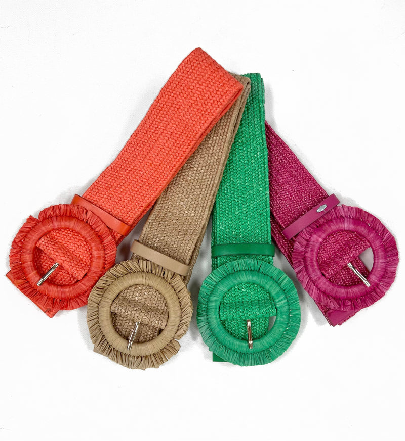 Round Straw Woven Belt
