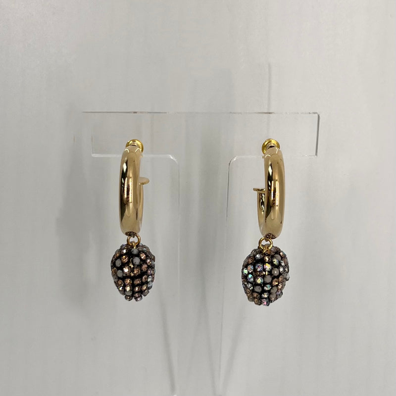 Rhinestone Studded Heart Huggies