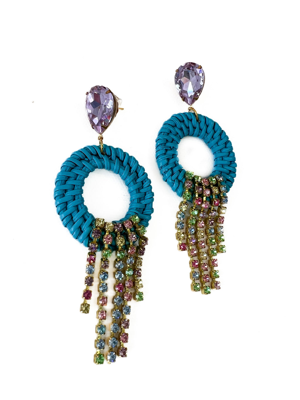 Rattan Fringe Hoop Earring