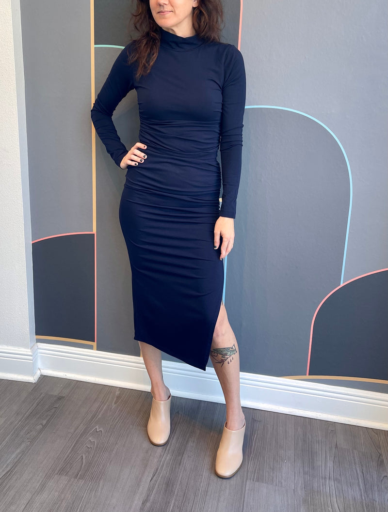 Shirred Split Skirt