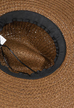 Monochrome Banded Straw Hat