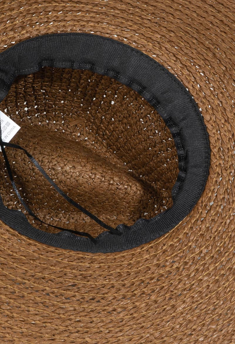 Monochrome Banded Straw Hat