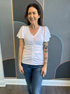 Flutter Sleeve Shirred Front Tee