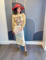 Shirred Split Skirt