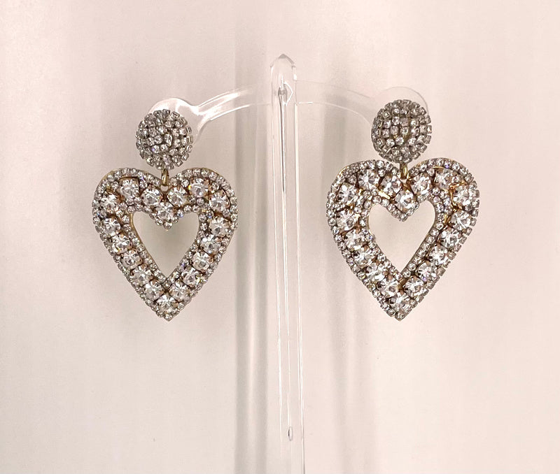 Rhinestone Heart Earrings