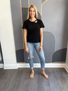 Distressed Scoop Neck Tee