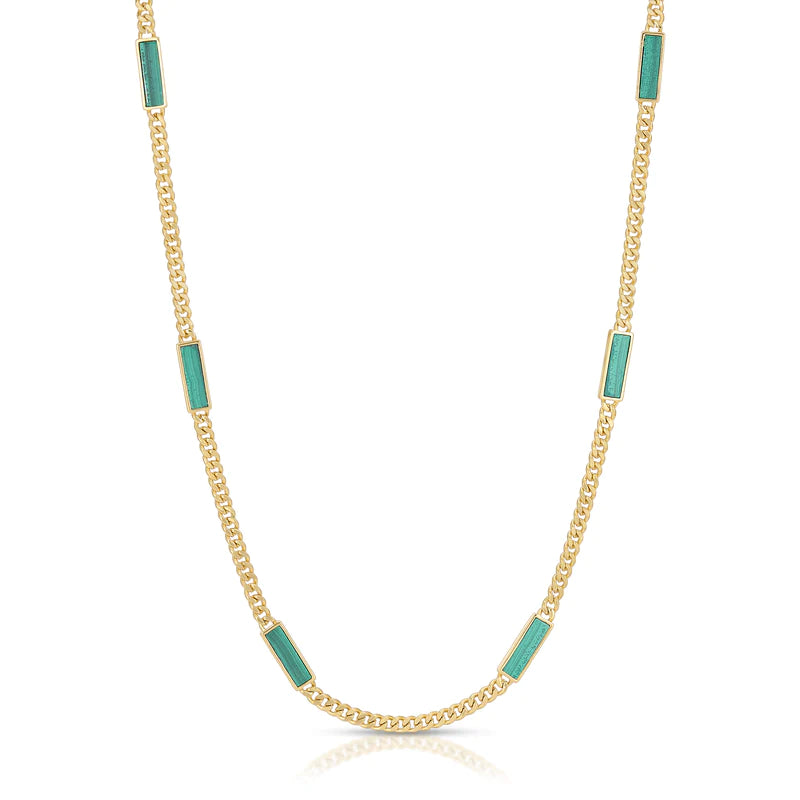 Black Malachite Stone Inlay Necklace
