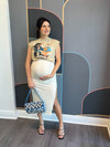 Shirred Split Skirt