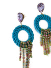 Rattan Fringe Hoop Earring