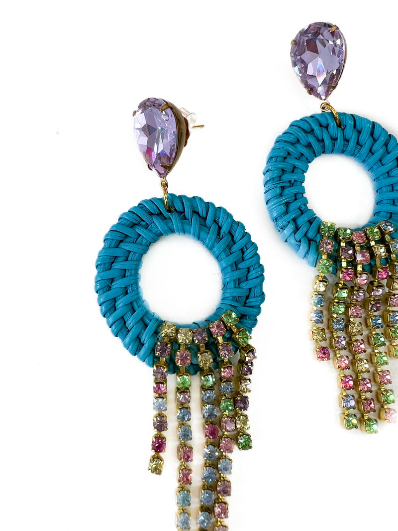 Rattan Fringe Hoop Earring
