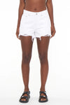 Nova High Rise Relaxed Cut Off Shorts - Pearl Distressed