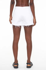 Nova High Rise Relaxed Cut Off Shorts - Pearl Distressed
