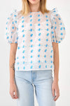 Embroidery Organza Top