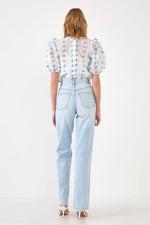 Embroidery Organza Top