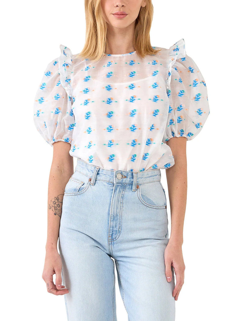 Embroidery Organza Top