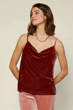 Velvet Cowl Neck Cami
